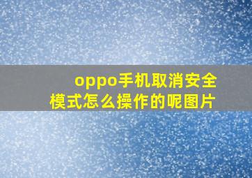 oppo手机取消安全模式怎么操作的呢图片