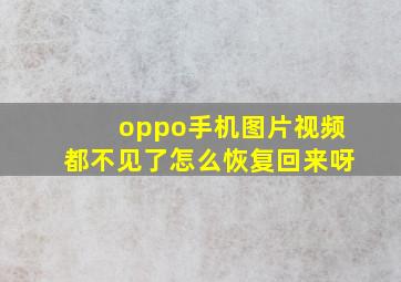 oppo手机图片视频都不见了怎么恢复回来呀