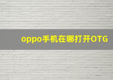 oppo手机在哪打开OTG