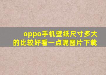 oppo手机壁纸尺寸多大的比较好看一点呢图片下载