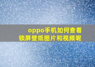 oppo手机如何查看锁屏壁纸图片和视频呢