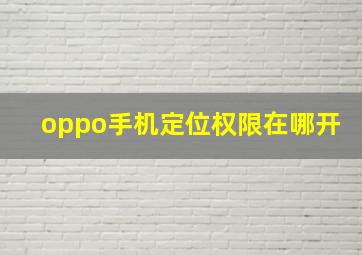 oppo手机定位权限在哪开