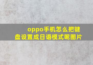 oppo手机怎么把键盘设置成日语模式呢图片