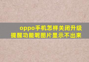 oppo手机怎样关闭升级提醒功能呢图片显示不出来