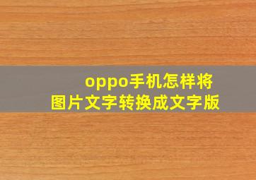 oppo手机怎样将图片文字转换成文字版