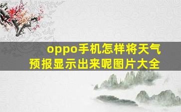 oppo手机怎样将天气预报显示出来呢图片大全