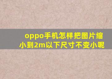 oppo手机怎样把图片缩小到2m以下尺寸不变小呢