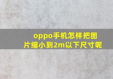 oppo手机怎样把图片缩小到2m以下尺寸呢