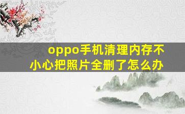 oppo手机清理内存不小心把照片全删了怎么办