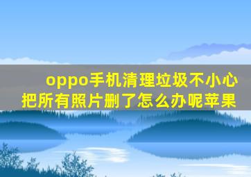 oppo手机清理垃圾不小心把所有照片删了怎么办呢苹果