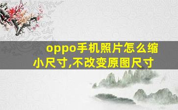 oppo手机照片怎么缩小尺寸,不改变原图尺寸