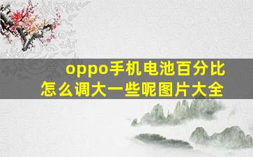 oppo手机电池百分比怎么调大一些呢图片大全