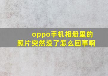 oppo手机相册里的照片突然没了怎么回事啊