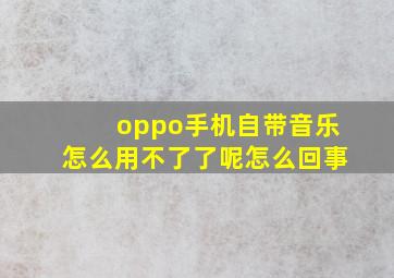 oppo手机自带音乐怎么用不了了呢怎么回事