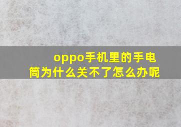 oppo手机里的手电筒为什么关不了怎么办呢