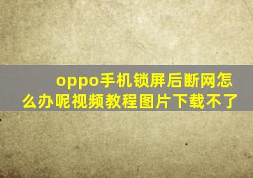 oppo手机锁屏后断网怎么办呢视频教程图片下载不了