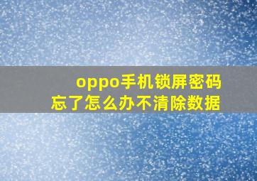 oppo手机锁屏密码忘了怎么办不清除数据