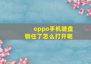 oppo手机键盘锁住了怎么打开呢