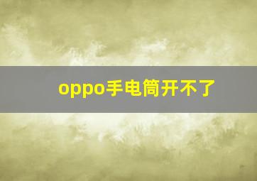 oppo手电筒开不了