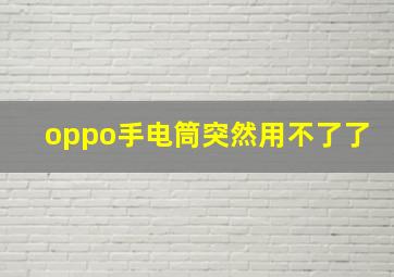 oppo手电筒突然用不了了