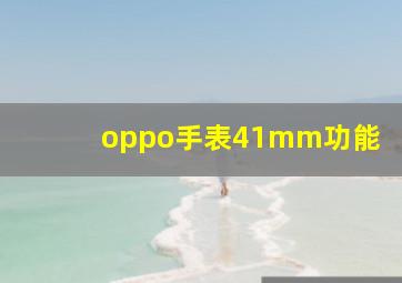 oppo手表41mm功能