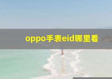 oppo手表eid哪里看