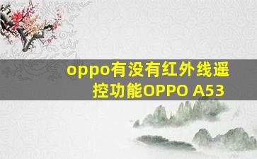 oppo有没有红外线遥控功能OPPO A53