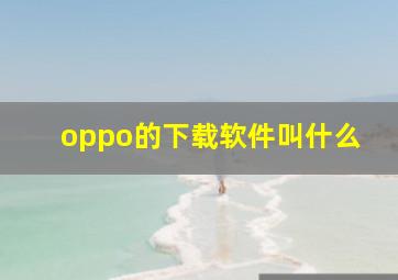 oppo的下载软件叫什么