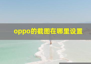 oppo的截图在哪里设置