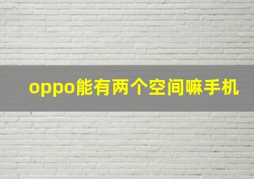 oppo能有两个空间嘛手机