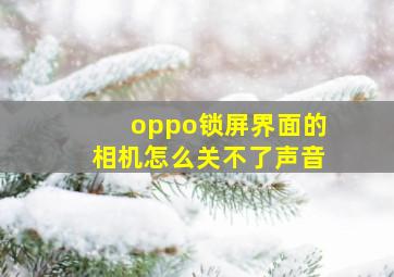 oppo锁屏界面的相机怎么关不了声音