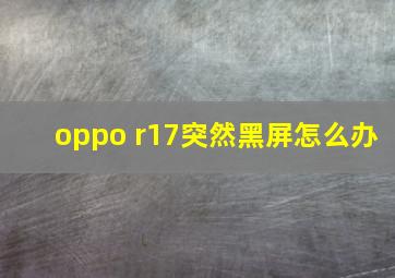 oppo r17突然黑屏怎么办