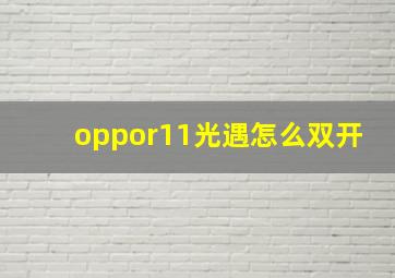 oppor11光遇怎么双开