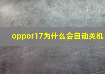 oppor17为什么会自动关机