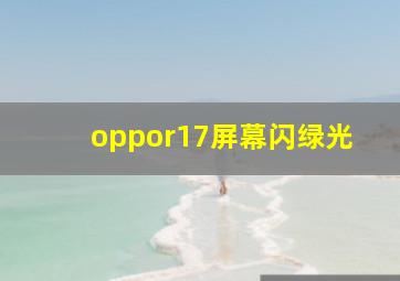 oppor17屏幕闪绿光