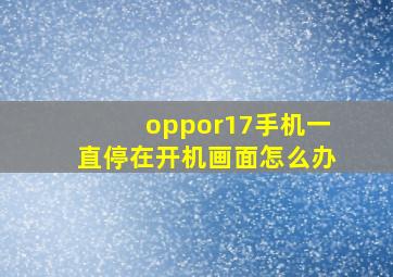 oppor17手机一直停在开机画面怎么办