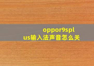 oppor9splus输入法声音怎么关