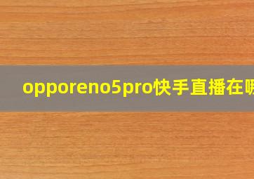 opporeno5pro快手直播在哪里