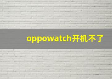 oppowatch开机不了