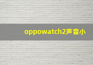 oppowatch2声音小