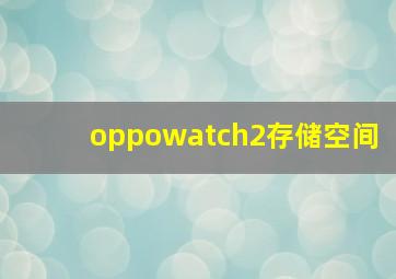 oppowatch2存储空间