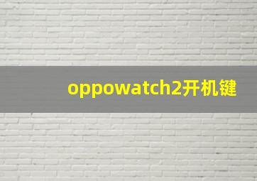 oppowatch2开机键