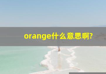 orange什么意思啊?