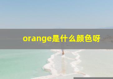 orange是什么颜色呀