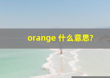 orange 什么意思?