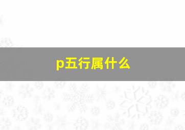 p五行属什么