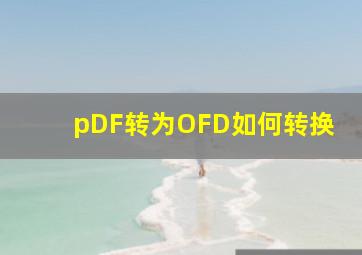 pDF转为OFD如何转换