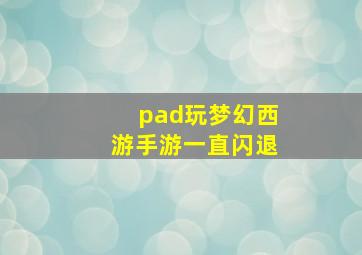 pad玩梦幻西游手游一直闪退