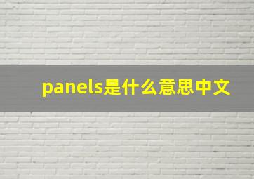 panels是什么意思中文