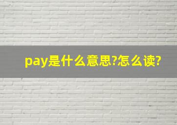 pay是什么意思?怎么读?